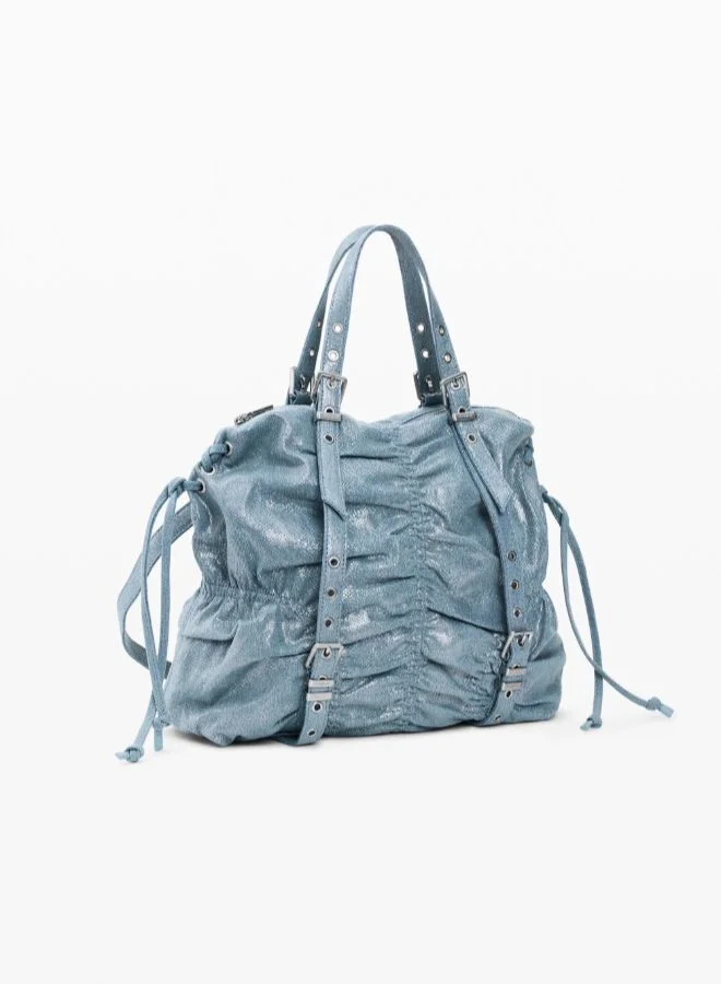 DESIGUAL Blue Medium ruched denim backpack for Women | Best Price UAE
